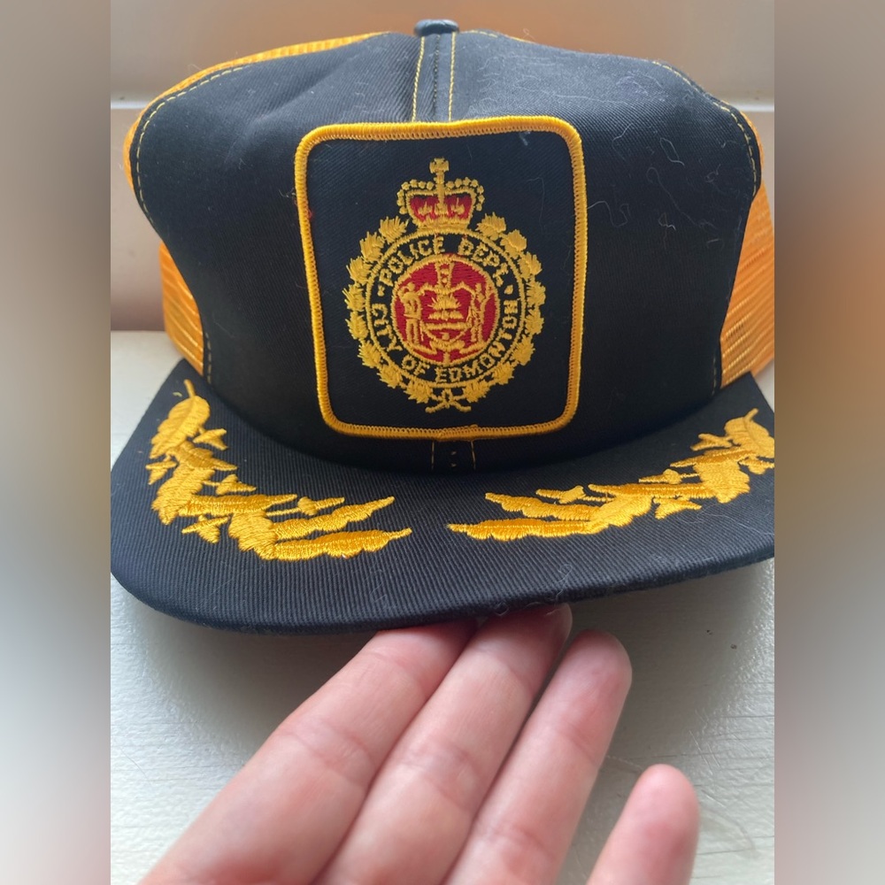 Vintage Edmonton Police Department Black and Yellow Cap